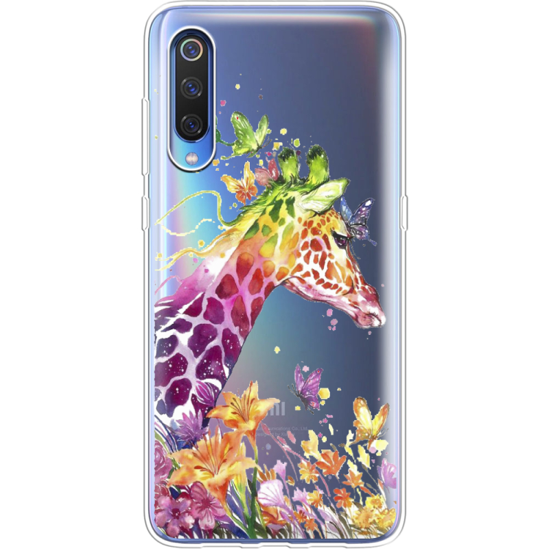 Прозрачный чехол Uprint Xiaomi Mi 9 SE Colorful Giraffe