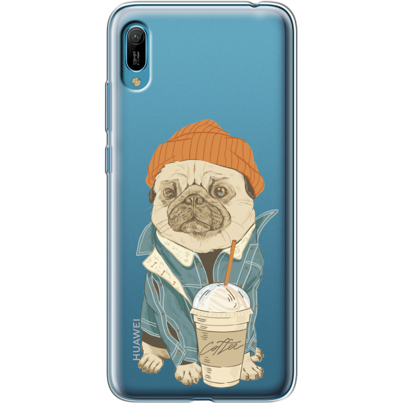 Прозрачный чехол Uprint Huawei Y6 2019 Dog Coffeeman