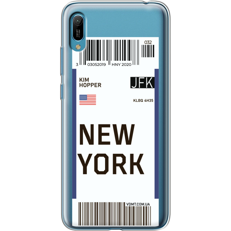 Прозрачный чехол Uprint Huawei Y6 2019 Ticket New York