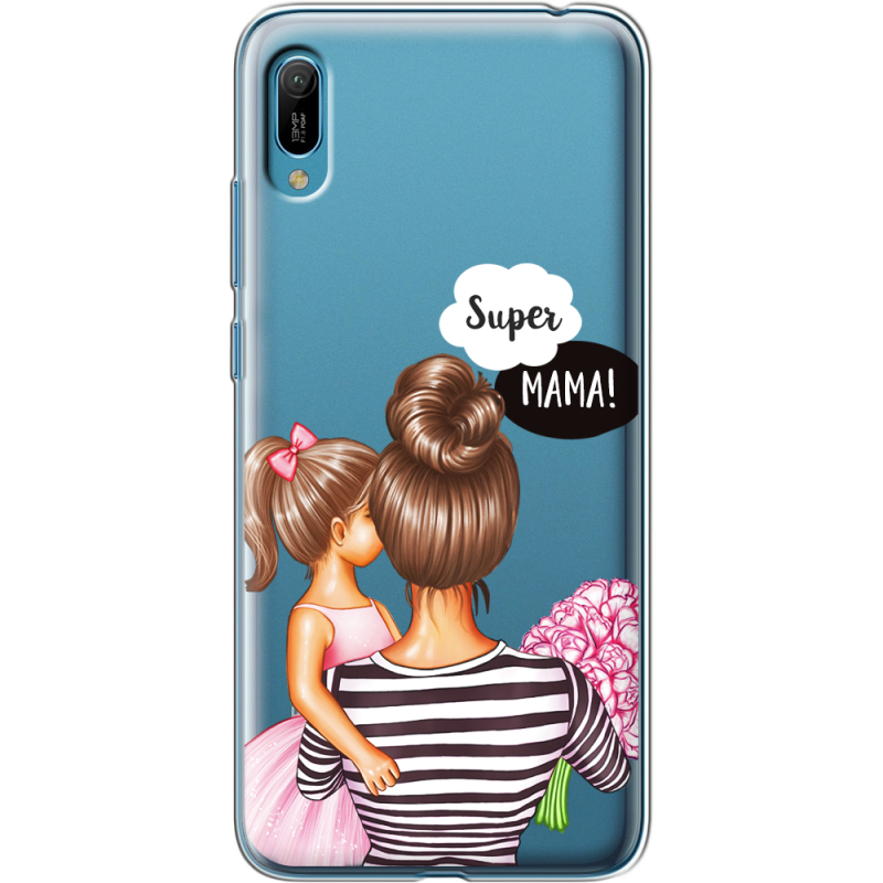 Прозрачный чехол Uprint Huawei Y6 2019 Super Mama and Daughter