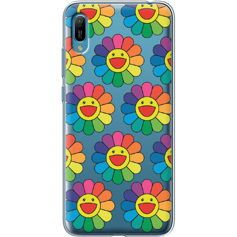 Прозрачный чехол Uprint Huawei Y6 2019 Hippie Flowers