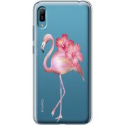 Прозрачный чехол Uprint Huawei Y6 2019 Floral Flamingo