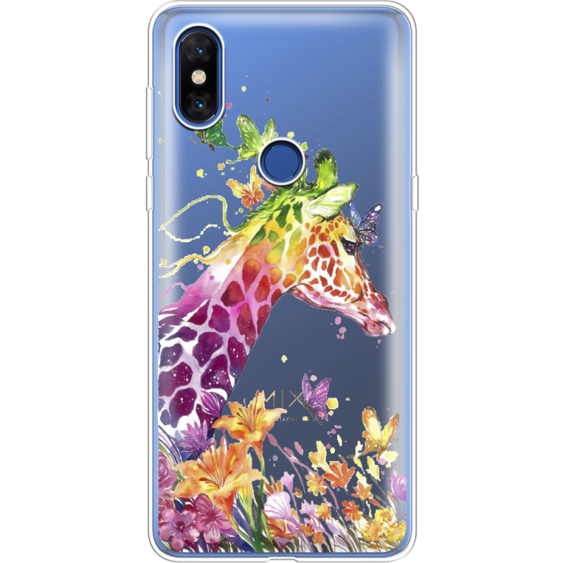 Прозрачный чехол Uprint Xiaomi Mi Mix 3 Colorful Giraffe