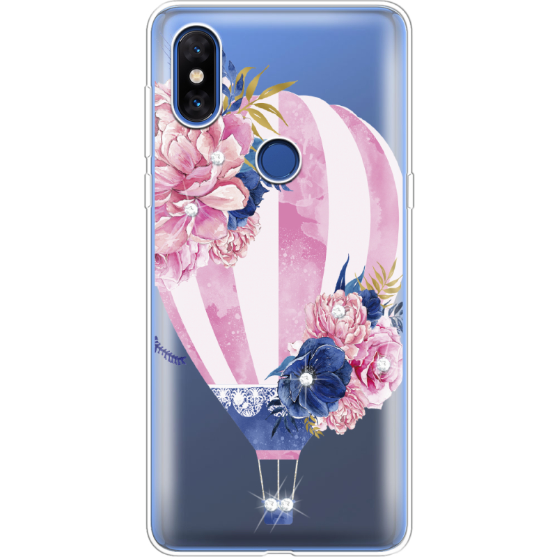 Чехол со стразами Xiaomi Mi Mix 3 Pink Air Baloon