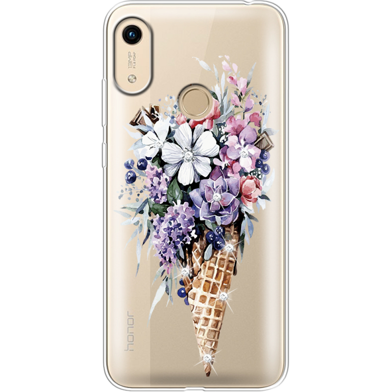 Чехол со стразами Honor 8A Ice Cream Flowers