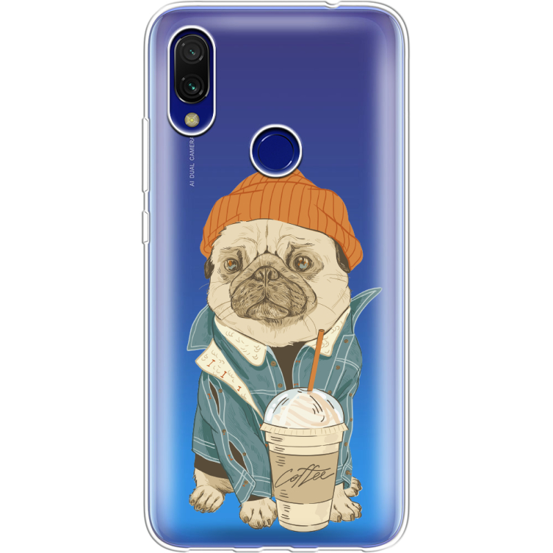 Прозрачный чехол Uprint Xiaomi Redmi 7 Dog Coffeeman