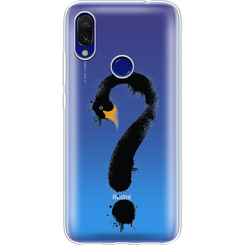Прозрачный чехол Uprint Xiaomi Redmi 7 Swan question