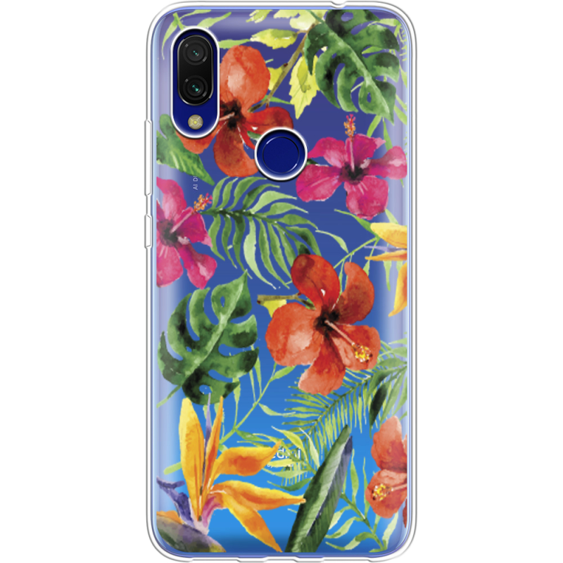 Прозрачный чехол Uprint Xiaomi Redmi 7 Tropical Flowers