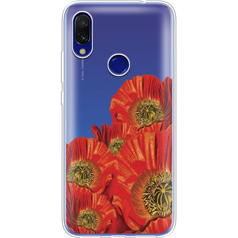 Прозрачный чехол Uprint Xiaomi Redmi 7 Red Poppies