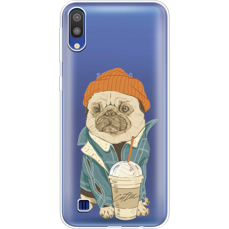 Прозрачный чехол Uprint Samsung M105 Galaxy M10 Dog Coffeeman