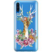 Чехол со стразами Samsung A505 Galaxy A50 Deer with flowers