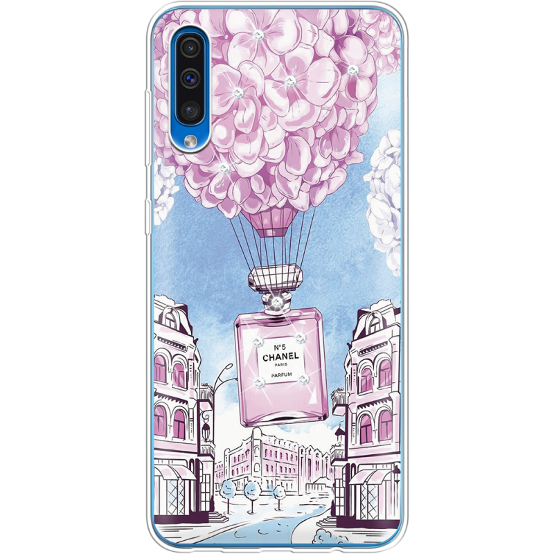 Чехол со стразами Samsung A505 Galaxy A50 Perfume bottle