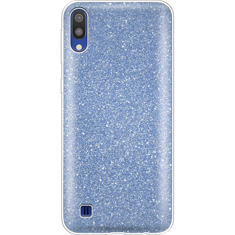 Чехол с блёстками Samsung M105 Galaxy M10 Голубой