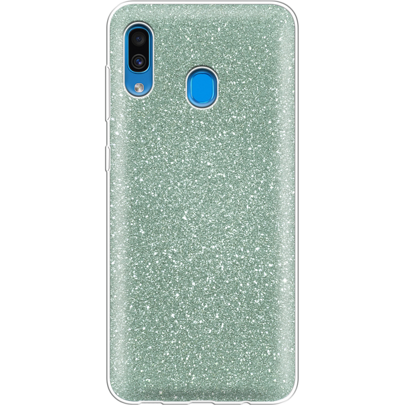 Чехол с блёстками Samsung A305 Galaxy A30 Зеленый
