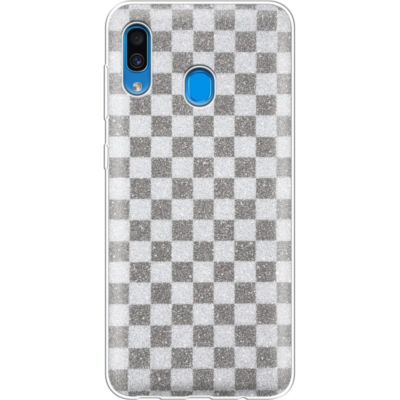 Чехол с блёстками Samsung A305 Galaxy A30 Шахматы