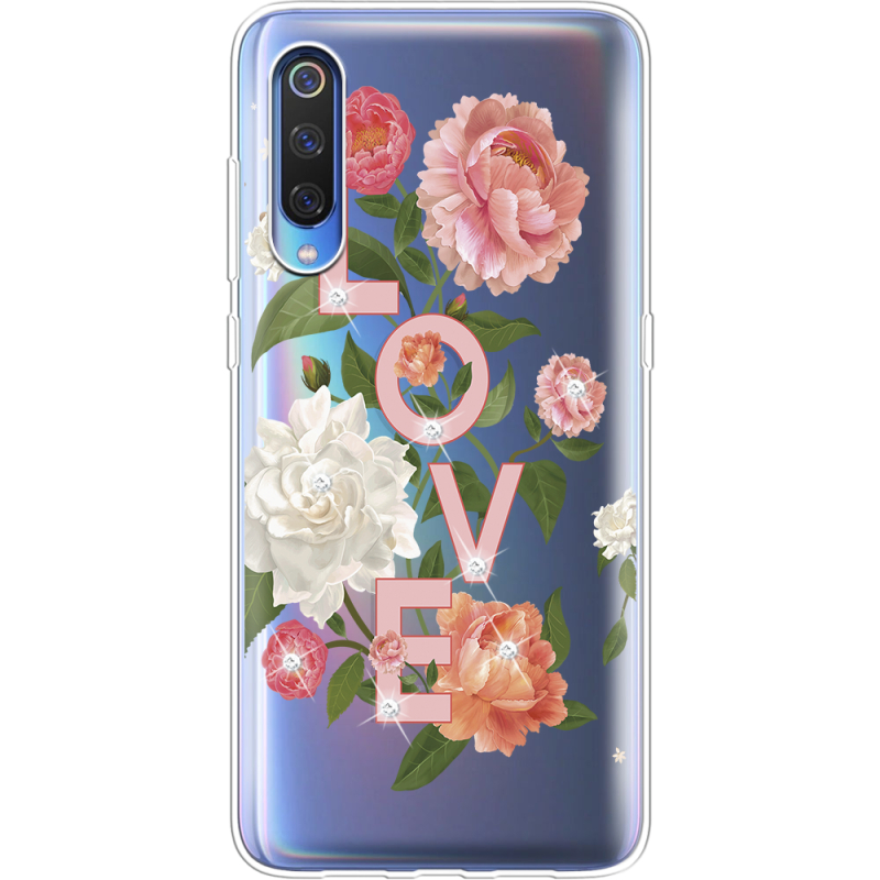 Чехол со стразами Xiaomi Mi 9 SE Love