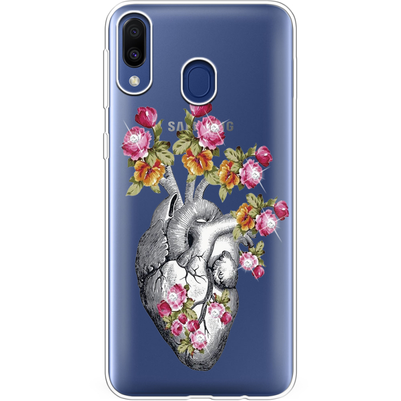 Чехол со стразами Samsung M205 Galaxy M20 Heart