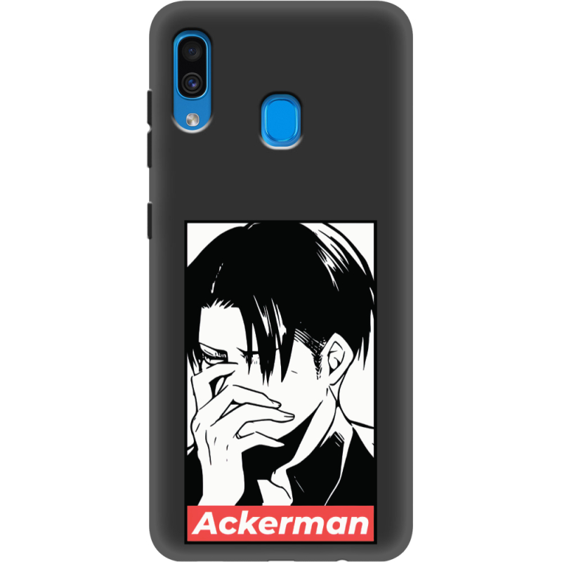 Черный чехол Uprint Samsung A305 Galaxy A30 Attack On Titan - Ackerman