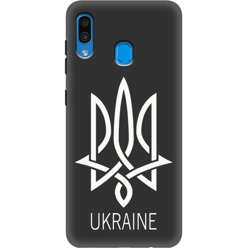 Черный чехол Uprint Samsung A305 Galaxy A30 Тризуб монограмма ukraine