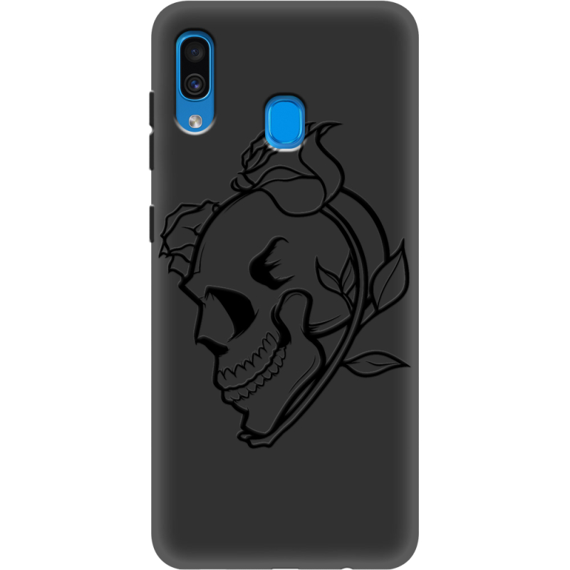 Черный чехол Uprint Samsung A305 Galaxy A30 Skull and Roses