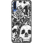 Черный чехол Uprint Samsung A505 Galaxy A50 Skull and Roses