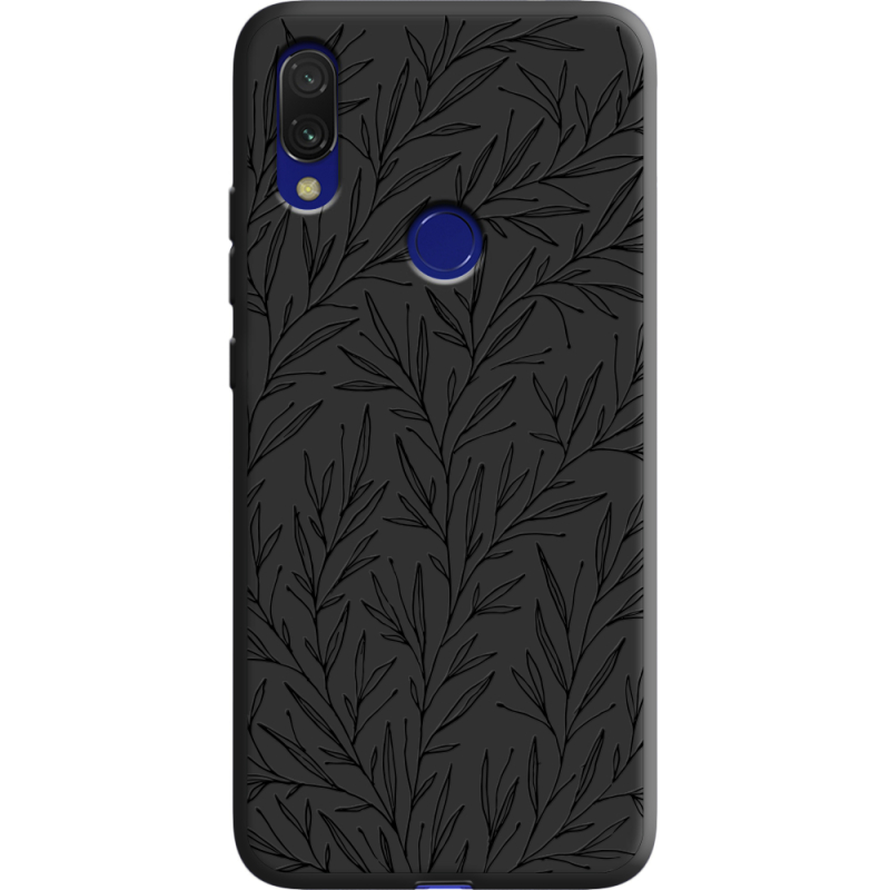 Черный чехол Uprint Xiaomi Redmi 7 Leaves