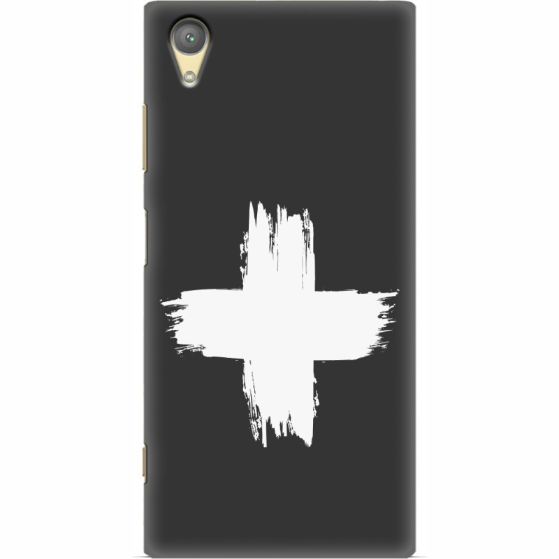Черный чехол Uprint Sony Xperia XA1 Plus G3412 Білий хрест ЗСУ