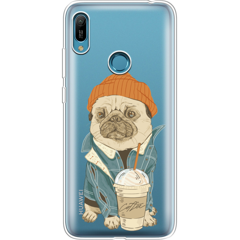 Прозрачный чехол Uprint Huawei Y6 Prime 2019 Dog Coffeeman