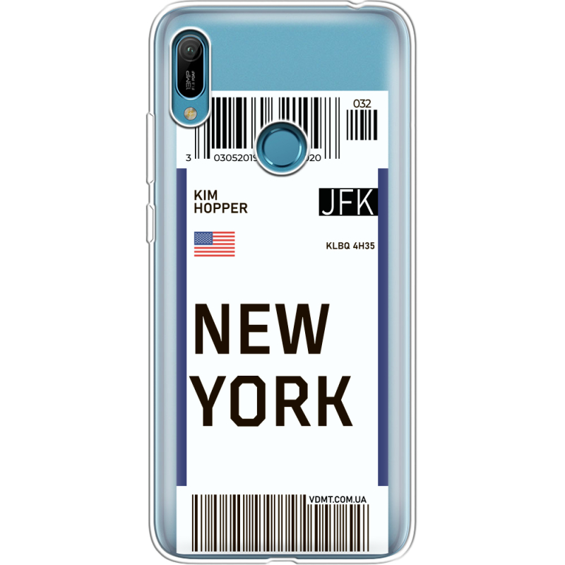 Прозрачный чехол Uprint Huawei Y6 Prime 2019 Ticket New York