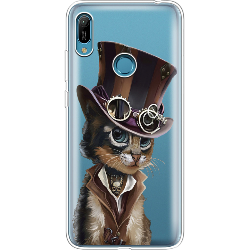 Прозрачный чехол Uprint Huawei Y6 Prime 2019 Steampunk Cat