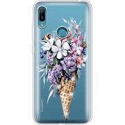 Чехол со стразами Huawei Y6 Prime 2019 Ice Cream Flowers