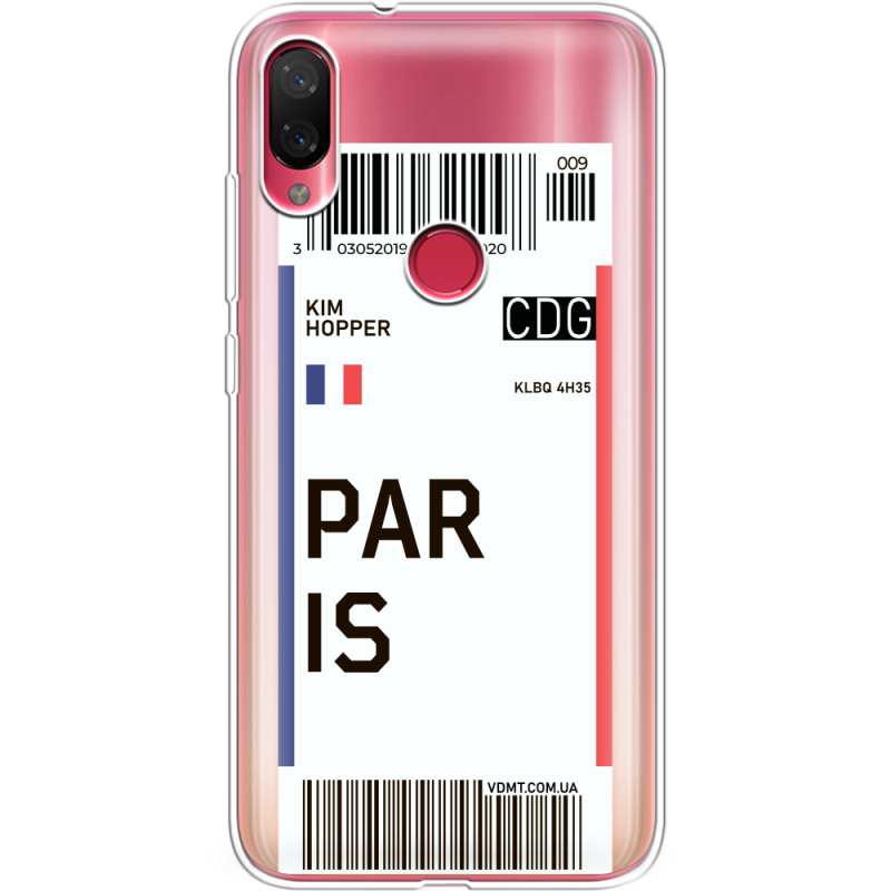 Прозрачный чехол Uprint Xiaomi Mi Play Ticket Paris