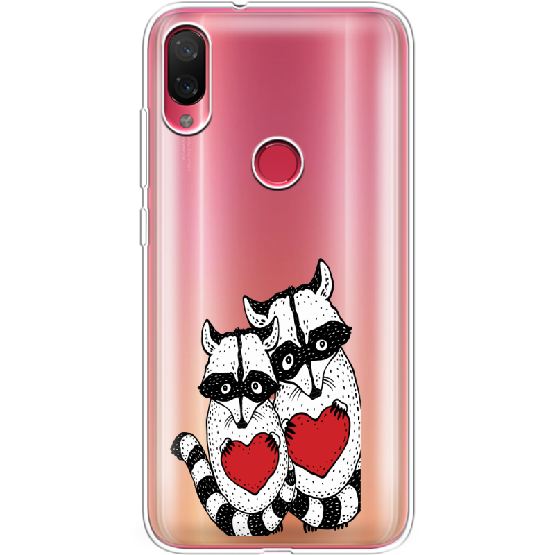 Прозрачный чехол Uprint Xiaomi Mi Play Raccoons in love