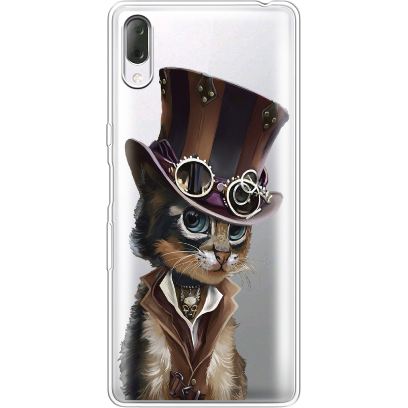 Прозрачный чехол Uprint Sony Xperia L3 I4312 Steampunk Cat