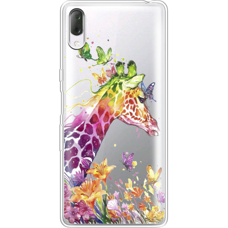 Прозрачный чехол Uprint Sony Xperia L3 I4312 Colorful Giraffe