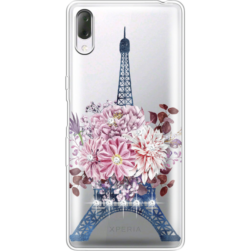 Чехол со стразами Sony Xperia L3 I4312 Eiffel Tower