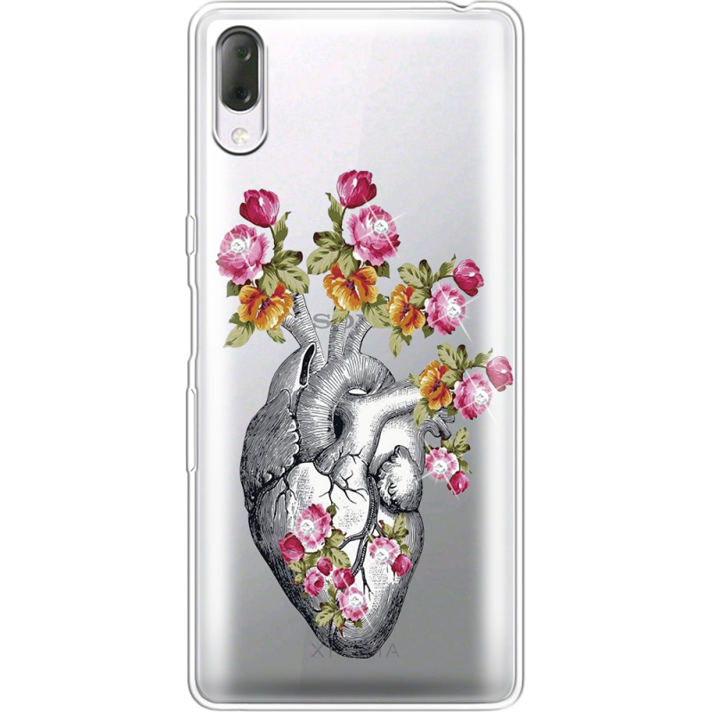 Чехол со стразами Sony Xperia L3 I4312 Heart