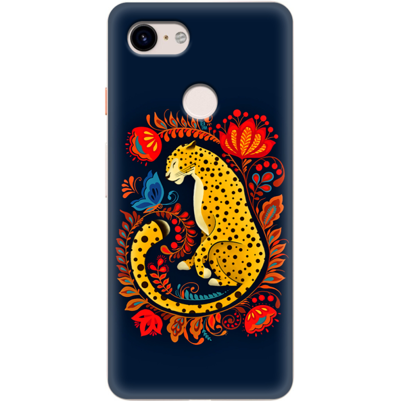 Чехол Uprint Google Pixel 3 Petrykivka Leopard