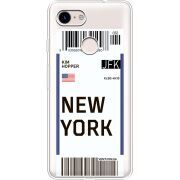 Прозрачный чехол Uprint Google Pixel 3 Ticket New York