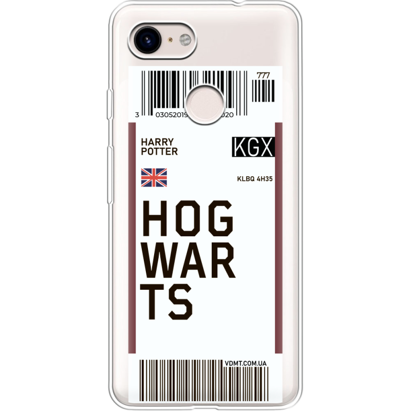 Прозрачный чехол Uprint Google Pixel 3 Ticket Hogwarts