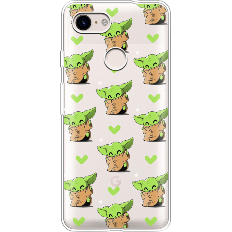 Прозрачный чехол Uprint Google Pixel 3 Pattern Baby Yoda