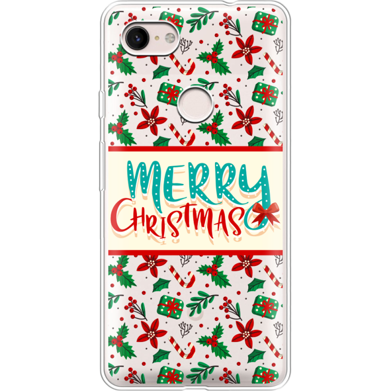 Прозрачный чехол Uprint Google Pixel 3 XL Vintage Christmas Pattern