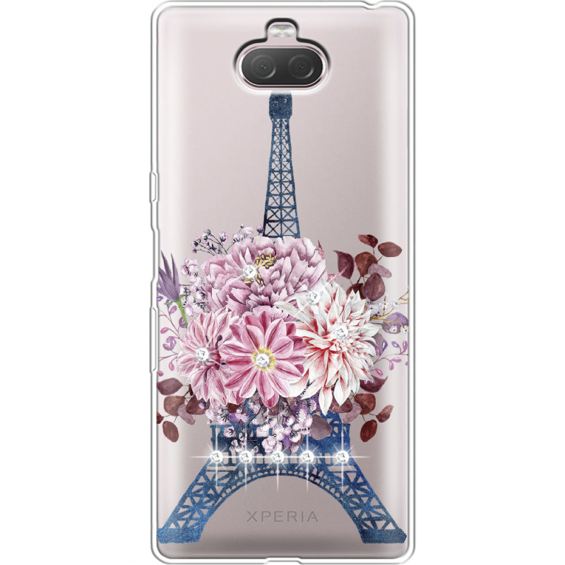 Чехол со стразами Sony Xperia 10 I4113 Eiffel Tower