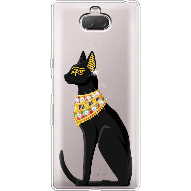 Чехол со стразами Sony Xperia 10 I4113 Egipet Cat