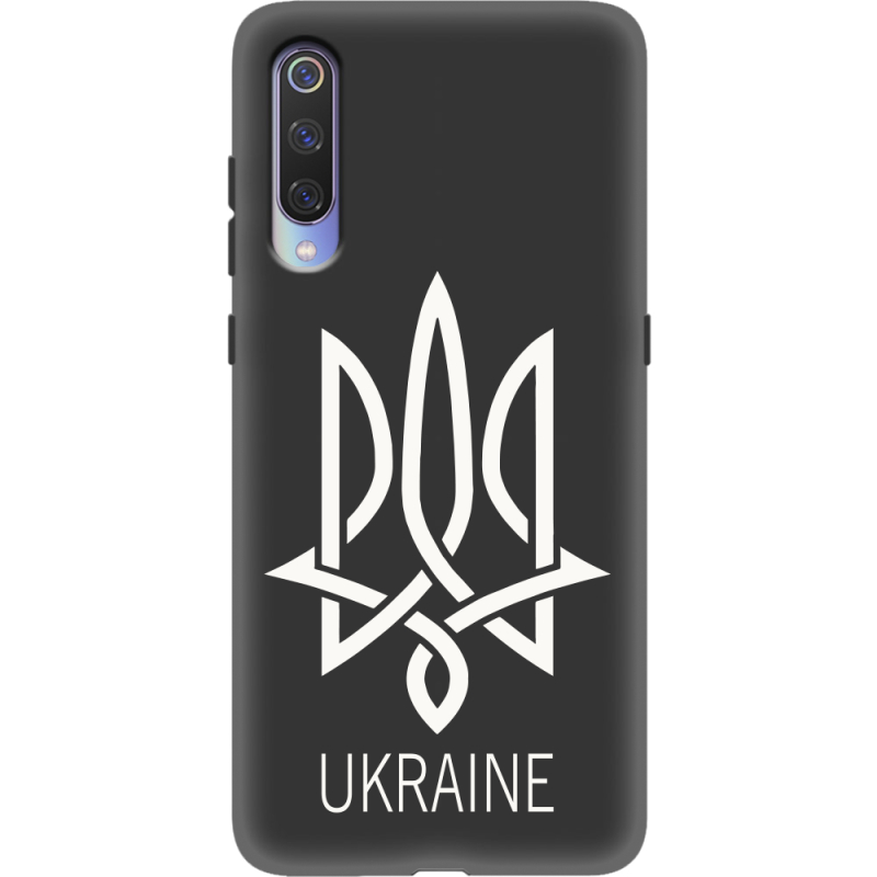 Черный чехол Uprint Xiaomi Mi 9 Тризуб монограмма ukraine