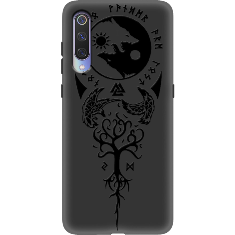 Черный чехол Uprint Xiaomi Mi 9 Hugin and Munin