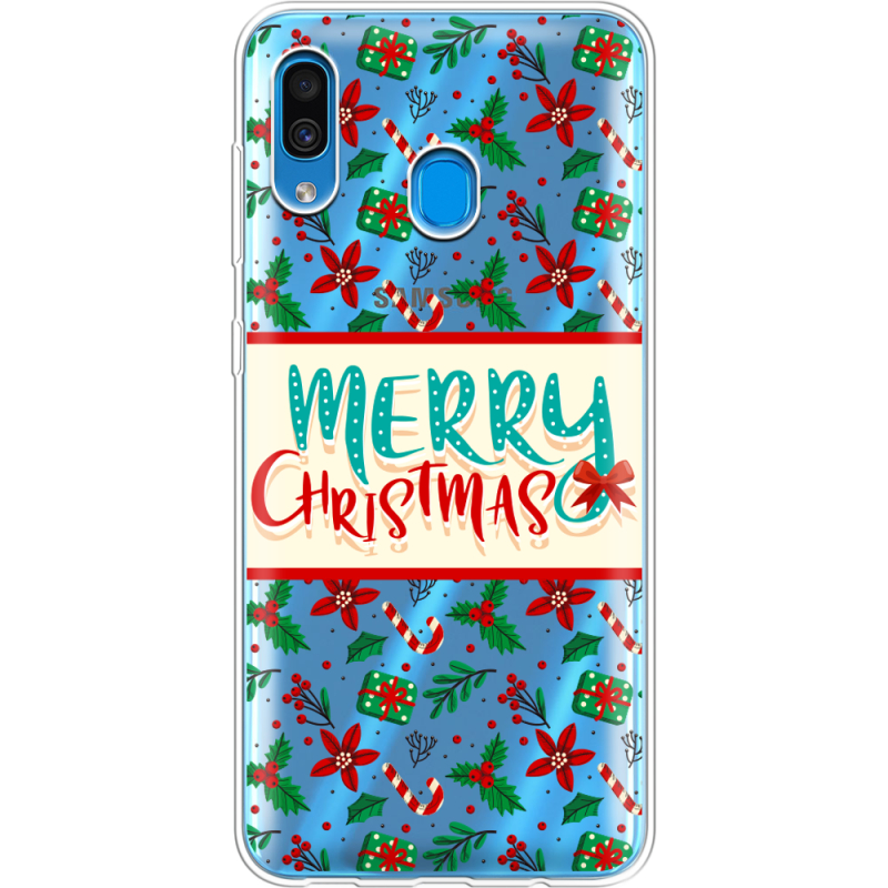 Прозрачный чехол Uprint Samsung A205 Galaxy A20 Vintage Christmas Pattern