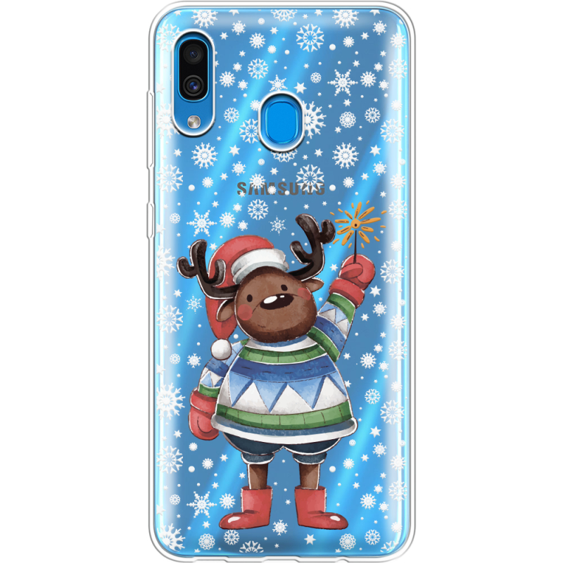 Прозрачный чехол Uprint Samsung A205 Galaxy A20 Christmas Deer with Snow