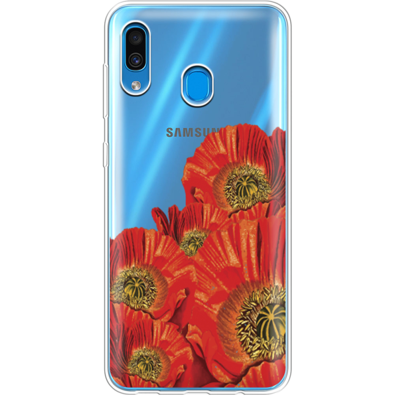 Прозрачный чехол Uprint Samsung A205 Galaxy A20 Red Poppies