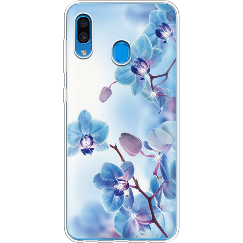 Чехол со стразами Samsung A205 Galaxy A20 Orchids